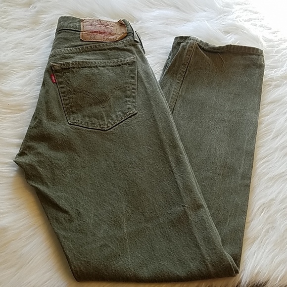 Levi's Denim - Levi 501 button fly moss green stonewashed 32(6)